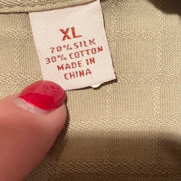 Caribbean Button Up Men’s Loose Shirt Casual Vacation Shirt Sz XL Silk & Cotton - Picture 8 of 14